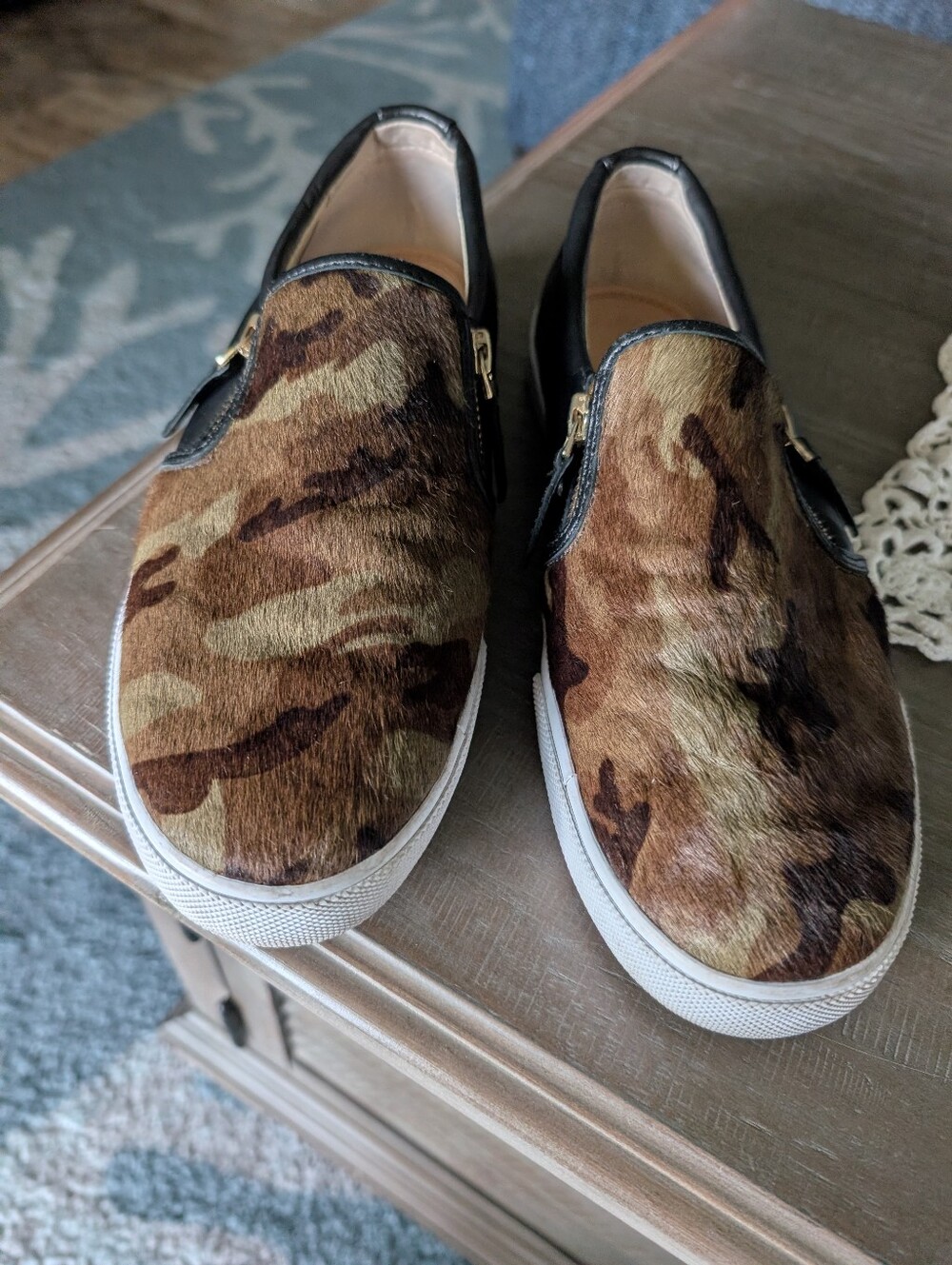 Slip-On Women's Banana Republic Slip On Sneakers in Black And Camo